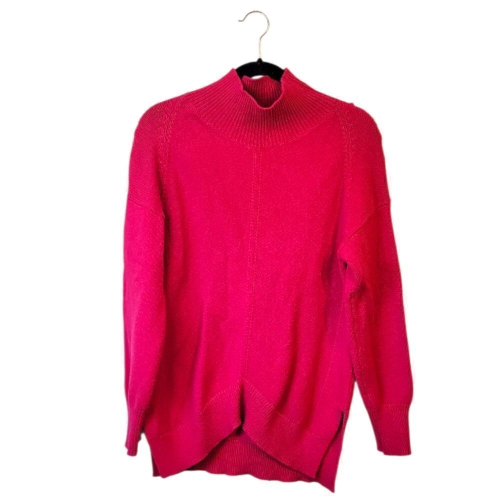 Maeve Women's Longline Bright Pink Mock Neck Sweater Size XS